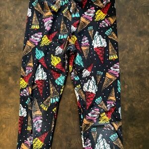LuLaRoe Kids Leggings with Ice Cream Cone Print